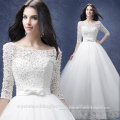 Robe De Mariage 2017 new style fashion White/ Ivory plus size maxi Long Sleeve Lace Wedding Dresses MW2202